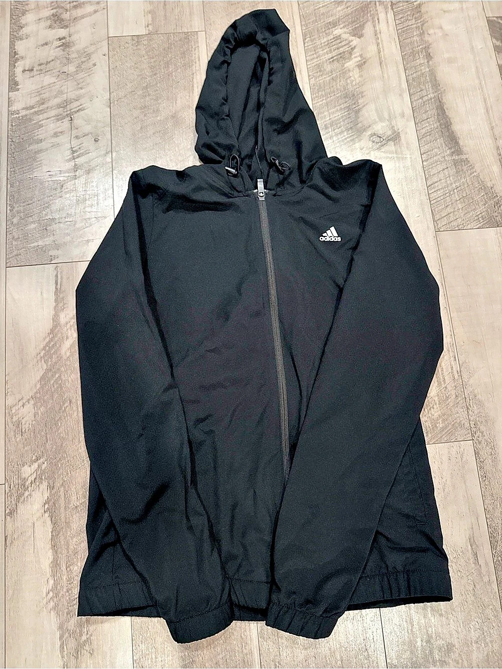 adidas Golf Hooded Windbreaker Black Small Like New